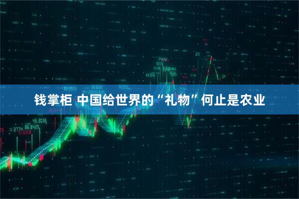 钱掌柜 中国给世界的“礼物”何止是农业